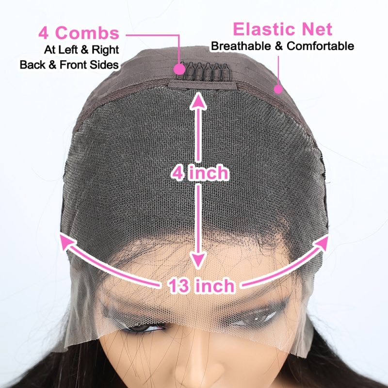 10A Straight 4x4 13x4 Medium Brown Lace Bob Wig - 图片 6